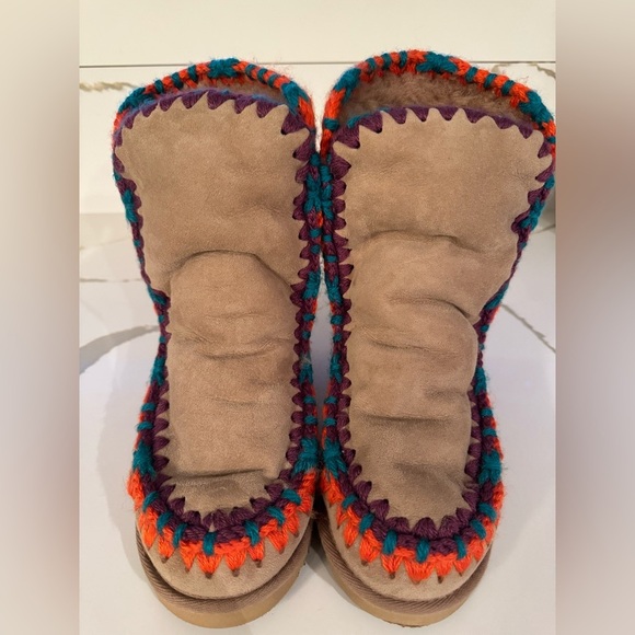 Free People MOU Eskimo Overstitching Shearling Boot Fur Lined Camel 37/6 NEW - Picture 3 of 9
